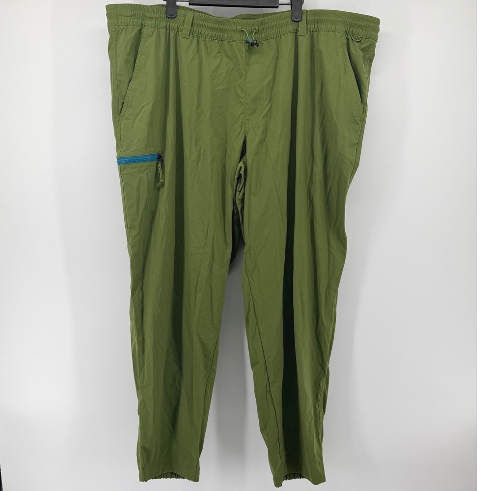 REI Co-op Trailmade Hiking Pants Mens 3XLarge Green Elastic Waist Cargo Tapered